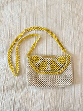 Bouffants & Broken Hearts by Kendra Dandy Lemon Beaded Crossbody Bag